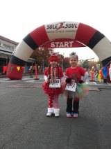 Young ladies getting ready for the Rockin' Rudolph Run on Dec. 4.